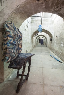 Johannes VanDerBeek installation view in A Disagreeable Object. Copyright SculptureCenter, 2012. Photo- Jason Mandell