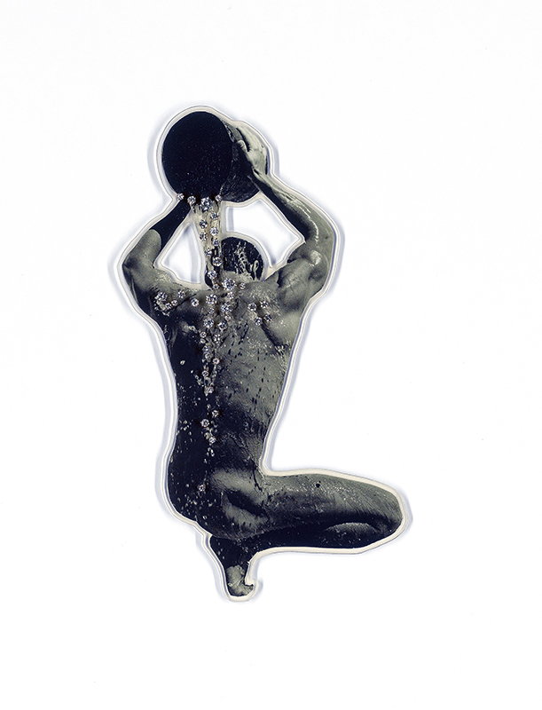 Gijs Bakker, Waterman (brooch), 1991: Photograph, diamonds, white gold 585, PVC, 5 7/8 x 3 5/8 x 3/8 in. (15.0 x 9.0 x 1.0 cm), Collection of Angela Schaefer, Photo credit: ©Thomas von der Heiden