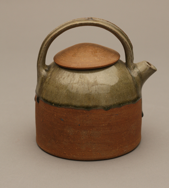 Byron Temple; Teapot, 1967: Glazed clay; wheel thrown, hand built 7 x 6 1/4 x 5 1/2 in. (17.8 x 15.9 x 14 cm) Museum of Arts and Design, Museum purchase with funds provided by Frank E. Heaston and Dr. Robert C. Reynolds, through the American Craft Council, 1967, 1971.2 a,b Photo Credit: Ed Watkins