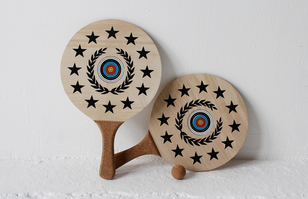 Fredericks and Mae; Beach Tennis, 2013: Baltic birch, cork, ink, cotton; Photo: Darroch Putnam