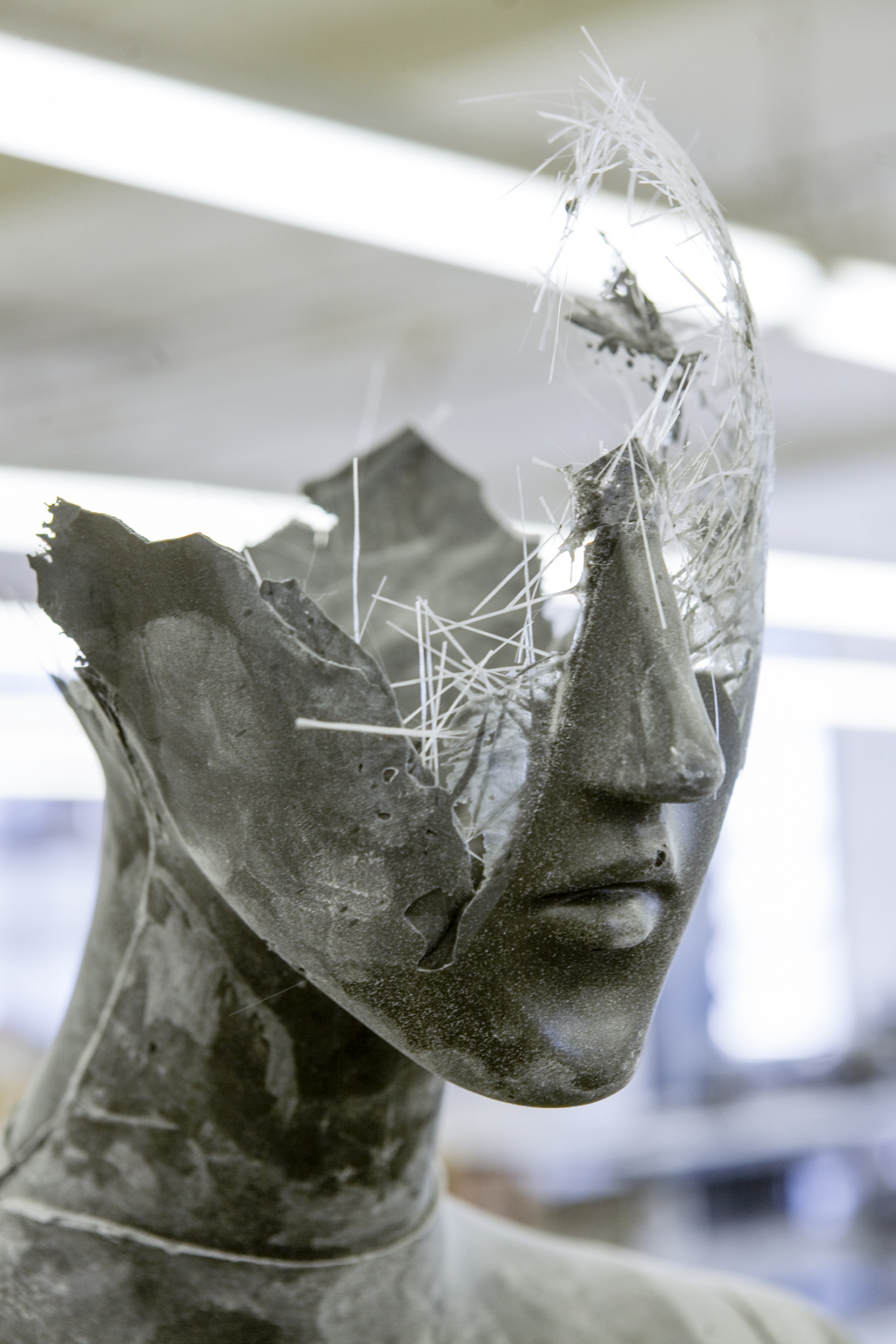 Partially Finished Mannequin Head Revealing Fiberglass Structure, 2014: Collection of Ralph Pucci; Photo by Antoine Bootz