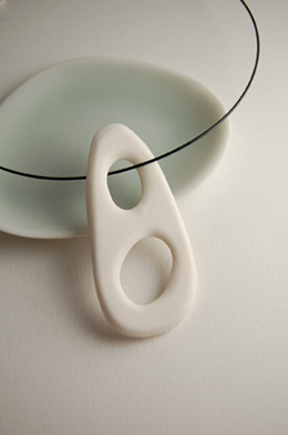 Bone Series Necklace: Bone Series Necklace, porcelain and stainless steel wire, 2009